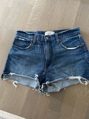Abercrombie & Fitch Curve Love High Rise Denim Cutoff Shorts